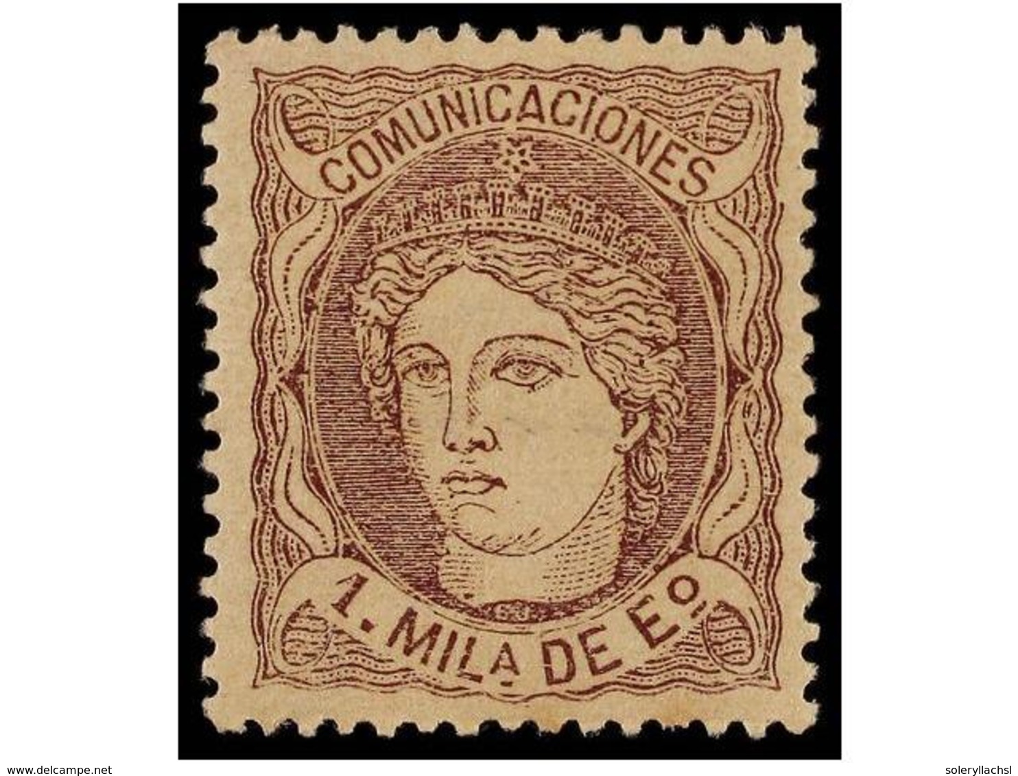 272 * ESPAÑA. Ed.102c. <B>1 Mils.</B> Castaño S. Anteado. PIEZA DE LUJO. Cat. 25€. - Autres & Non Classés