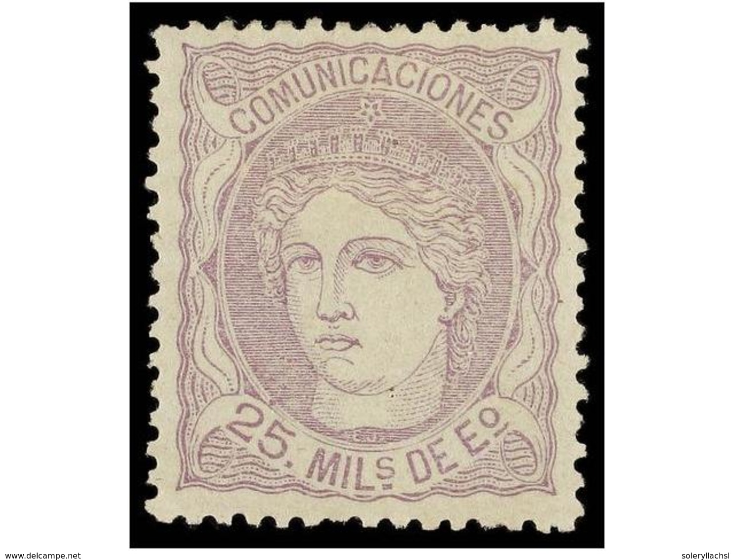 279 * ESPAÑA. Ed.106. <B>25 Mils.</B> Violeta. Centraje Perfecto. PIEZA DE LUJO. Cat. 96€. - Autres & Non Classés