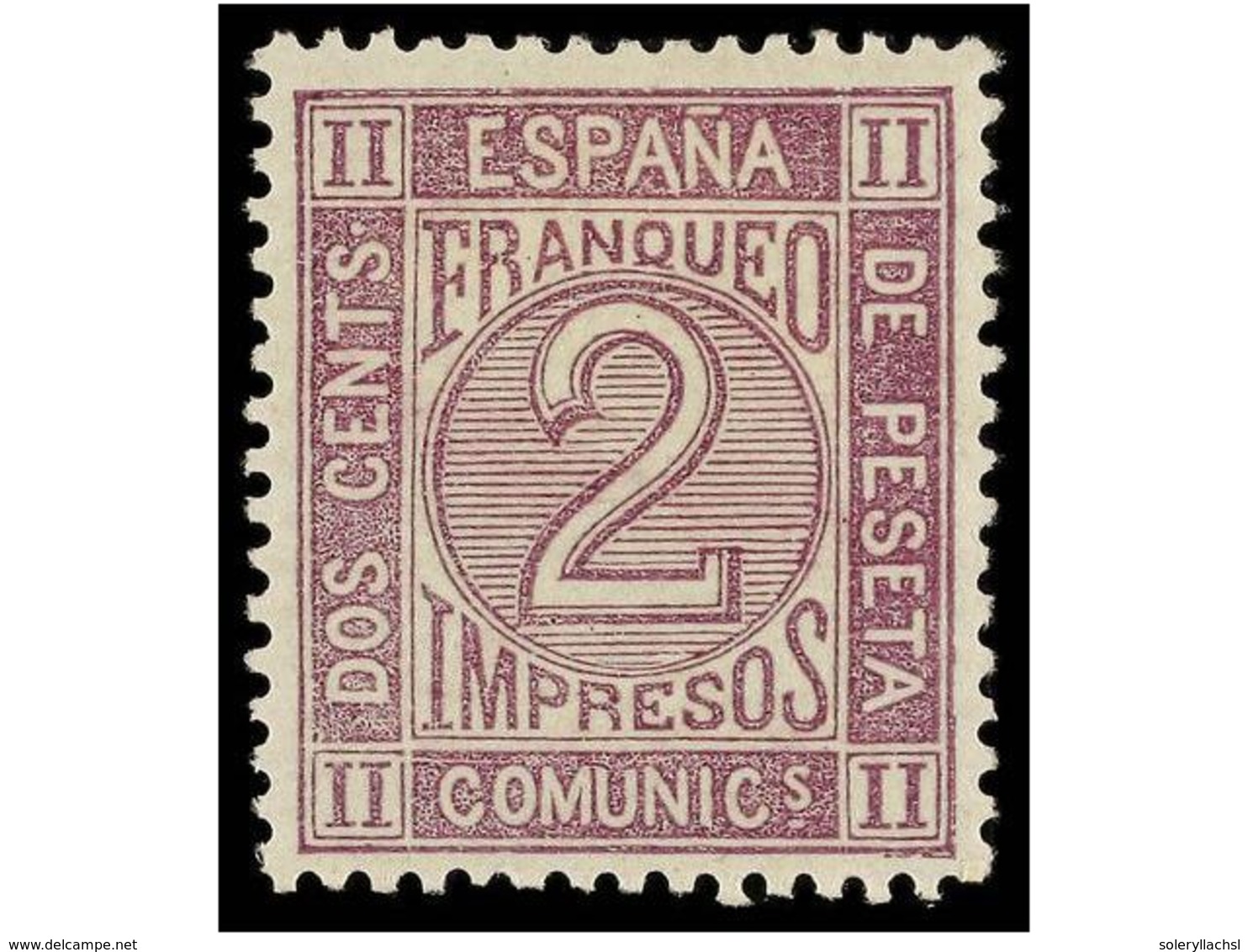 294 * ESPAÑA. Ed.116. <B>2 Cts.</B> Lila. PIEZA DE LUJO. - Autres & Non Classés