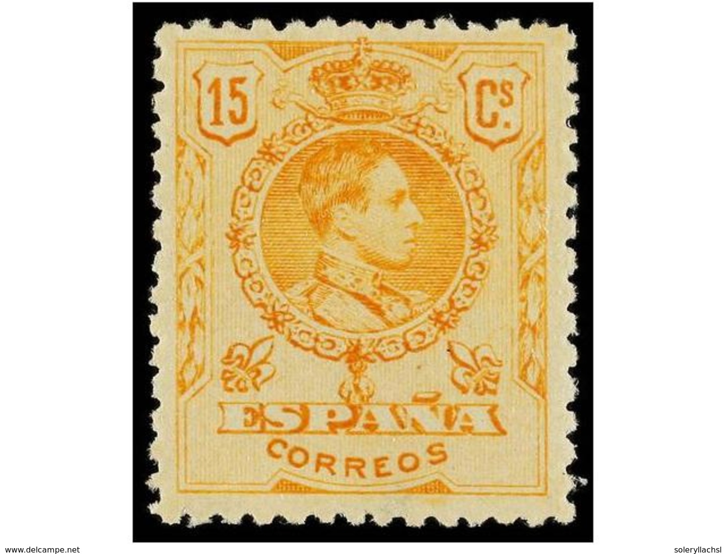 412 ** ESPAÑA. Ed.271. <B>15 Cts.</B> Amarillo. PIEZA DE LUJO. - Autres & Non Classés