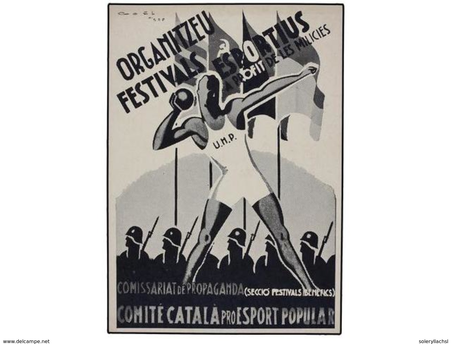 895 ESPAÑA GUERRA CIVIL. TARJETA POSTAL. <B>'Organitzeu Festivals Esportius A Profit De Les Milicies'. </B> - Autres & Non Classés