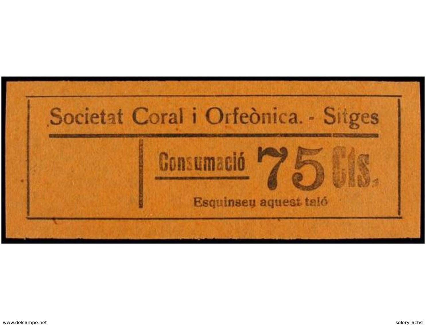 933 ESPAÑA GUERRA CIVIL. <B>SITGES. Societat Coral I Orfeònica. 15 Cts.</B> Rosa, <B>40 Cts.</B> Ocre, <B>50 Cts.</B> Am - Altri & Non Classificati