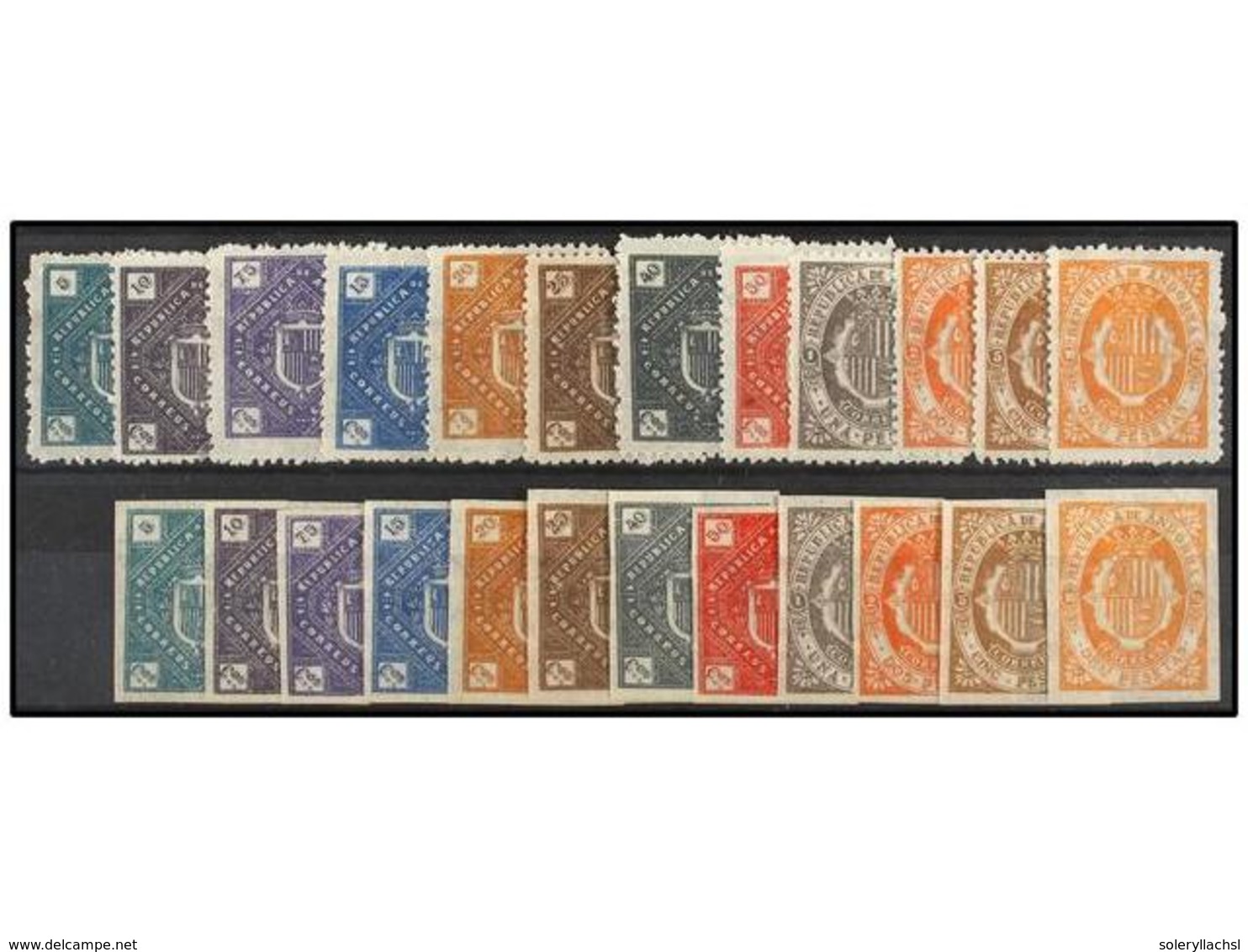 946 (*) ANDORRA. Ed.NE 1/12 + NE 1/12s. <B>NO EMITIDOS. </B>Series Completas. MUY BONITOS. Cat. 81€. - Autres & Non Classés