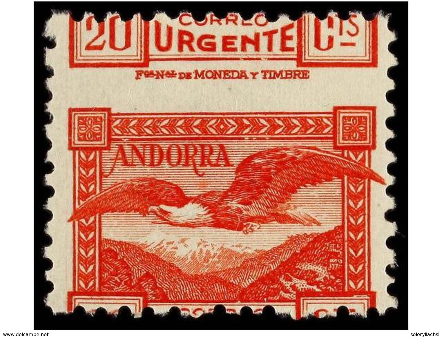 974 ** ANDORRA. Ed.44. <B>20 Cts.</B> Rojo. <B>DENTADO DESPLAZADO. </B>No Reseñado. - Autres & Non Classés