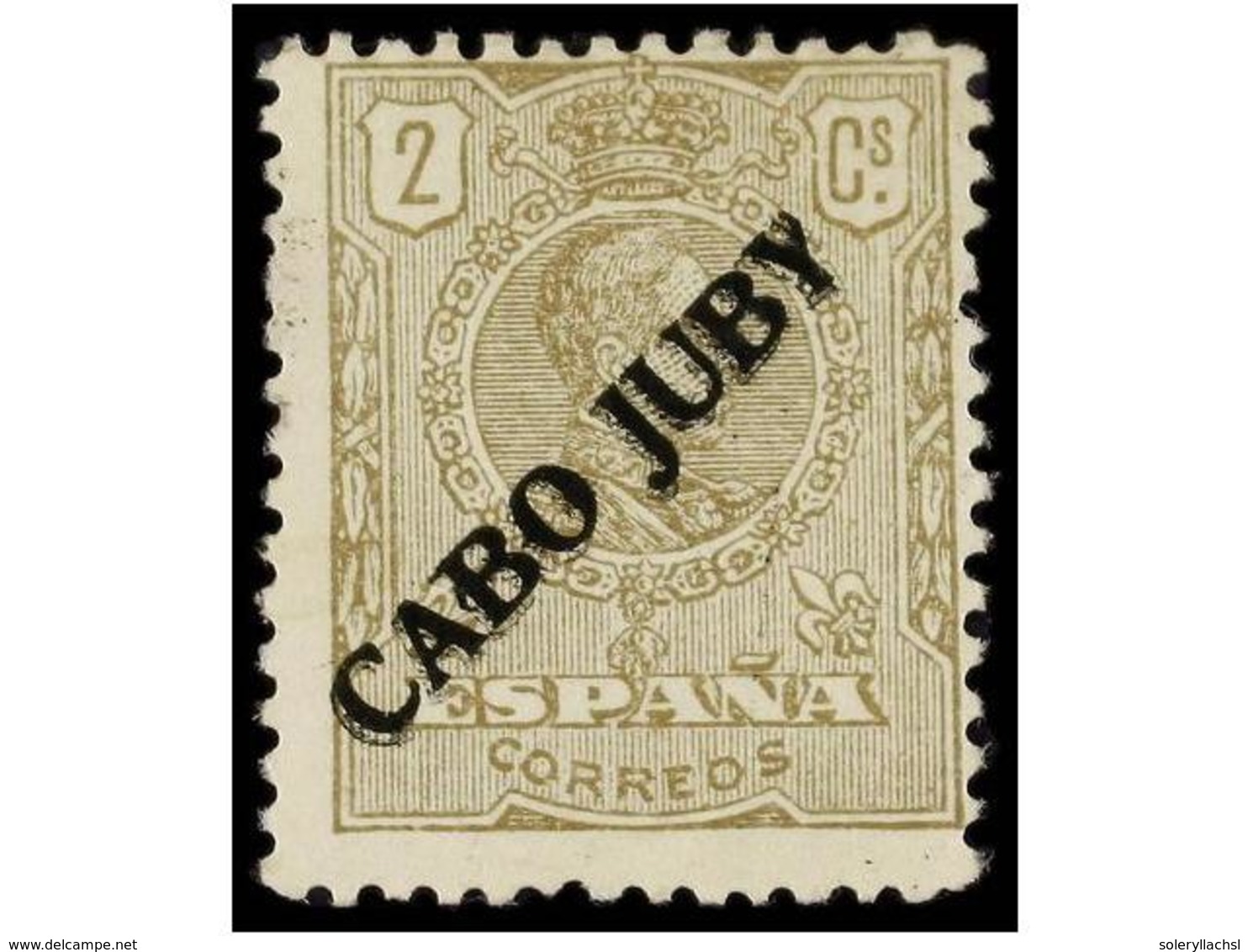 998 * COLONIAS ESPAÑOLAS: CABO JUBY. Ed.20hh. <B>2 Cts.</B> Sepia <B>HABILITACIÓN DOBLE</B> Producida Por Impresión Pati - Autres & Non Classés