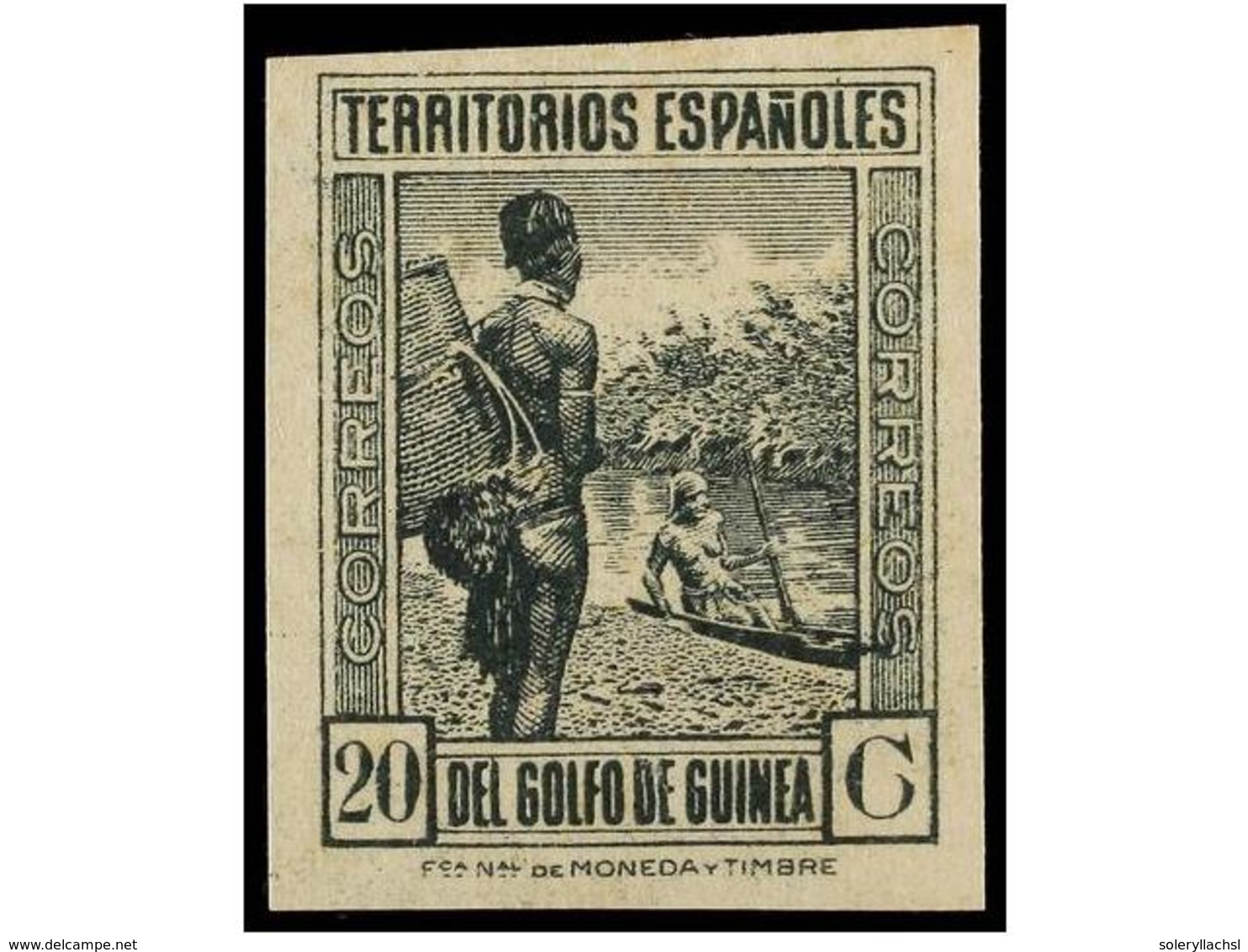 1091 ** COLONIAS ESPAÑOLAS: GUINEA. Ed.265cca. <B>20 Cts.</B> Verde Gris,<B> CAMBIO DE COLOR SIN DENTAR.</B> No Reseñado - Autres & Non Classés