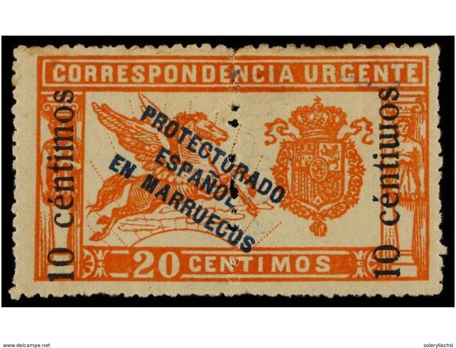 1151 * COLONIAS ESPAÑOLAS: MARRUECOS. Ed.66hea. <B>10 Cent. S. 20 Cts.</B> Rojo, A La Derecha <B>'m'</B> De<B> </B>'cént - Autres & Non Classés