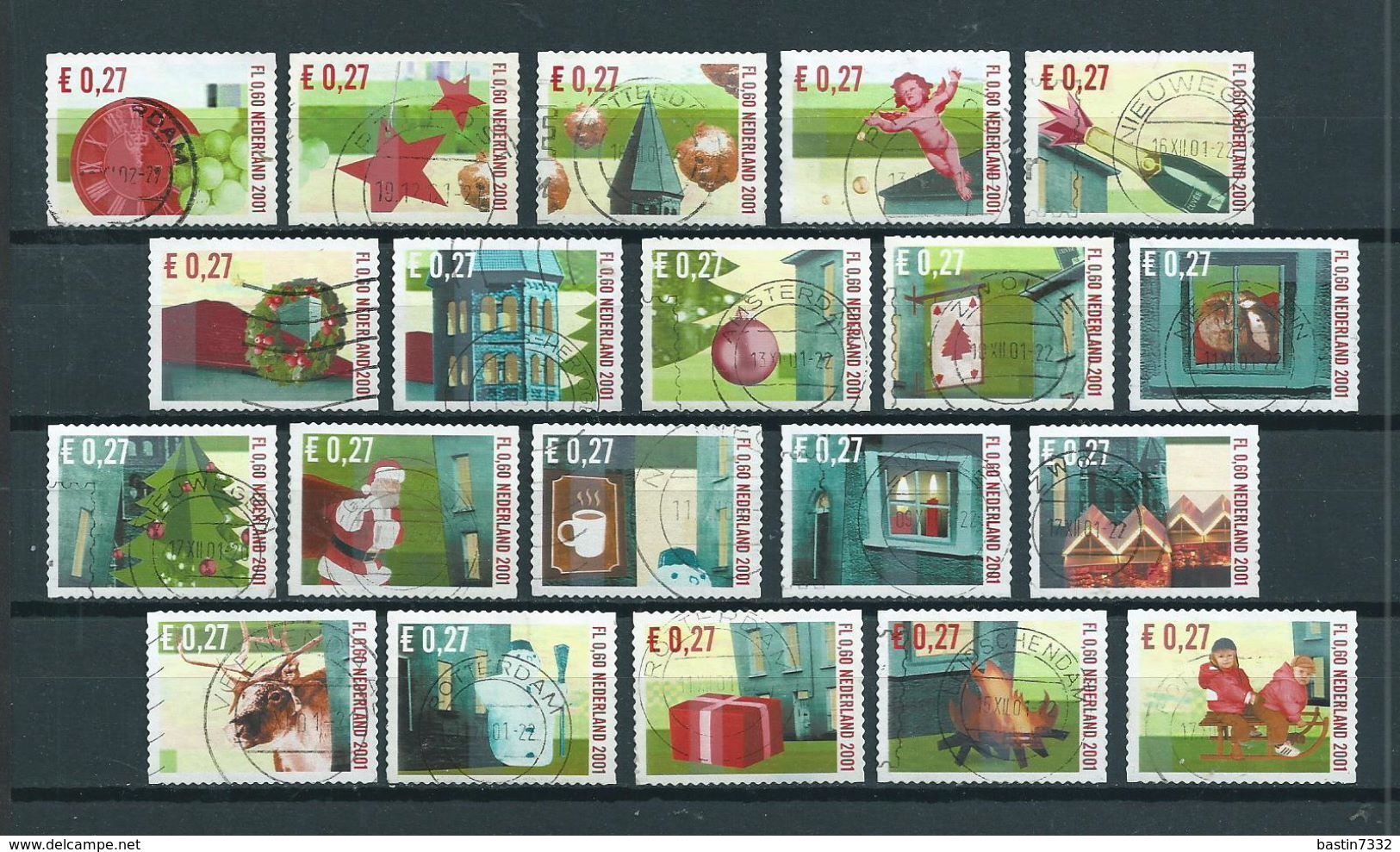 2001 Netherlands Complete Set Christmas,kerst,noël,weihnachten Used/gebruikt/oblitere - Gebruikt