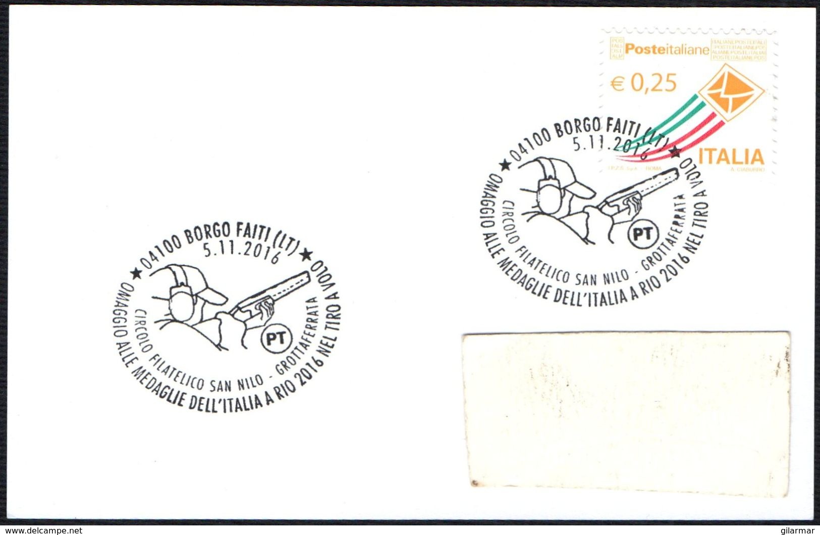 SHOOTING / OLYMPIC - ITALIA BORGO FAITI (LT) 2016 - MEDAGLIE ITALIA NEL TIRO A VOLO A RIO DE JANEIRO 2016 - Tiro (armi)