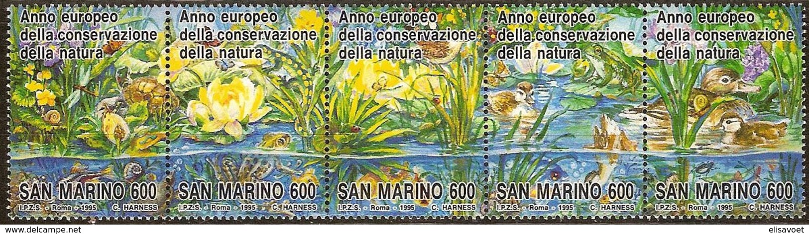 Saint-Marin San Marino  1995  Yvertn° 1391-1395 *** MNH Cote 5,00 Euro Flora Flore - Neufs