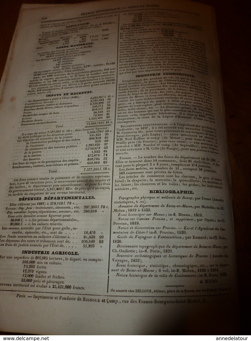 1935 SEINE et MARNE  (Antiquités-Caractère-Langage-Curiosités-Industrie commerciale.-Variétés-Population-etc)