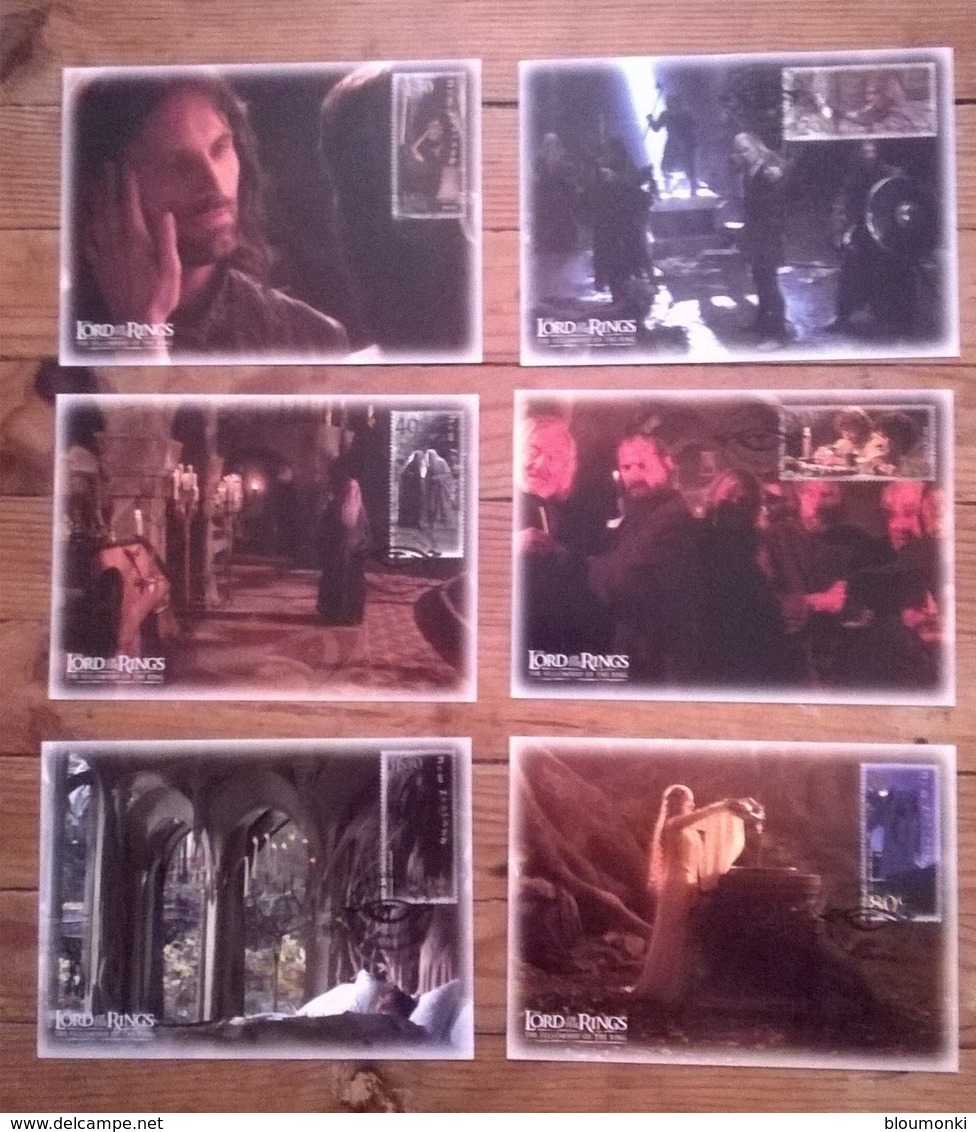 Lot De 6 Cartes Postales Timbre Du Premier Jour / 1st Day Of Issue / LORD OF THE RINGS The Fellowship Of The Ring - Sin Clasificación