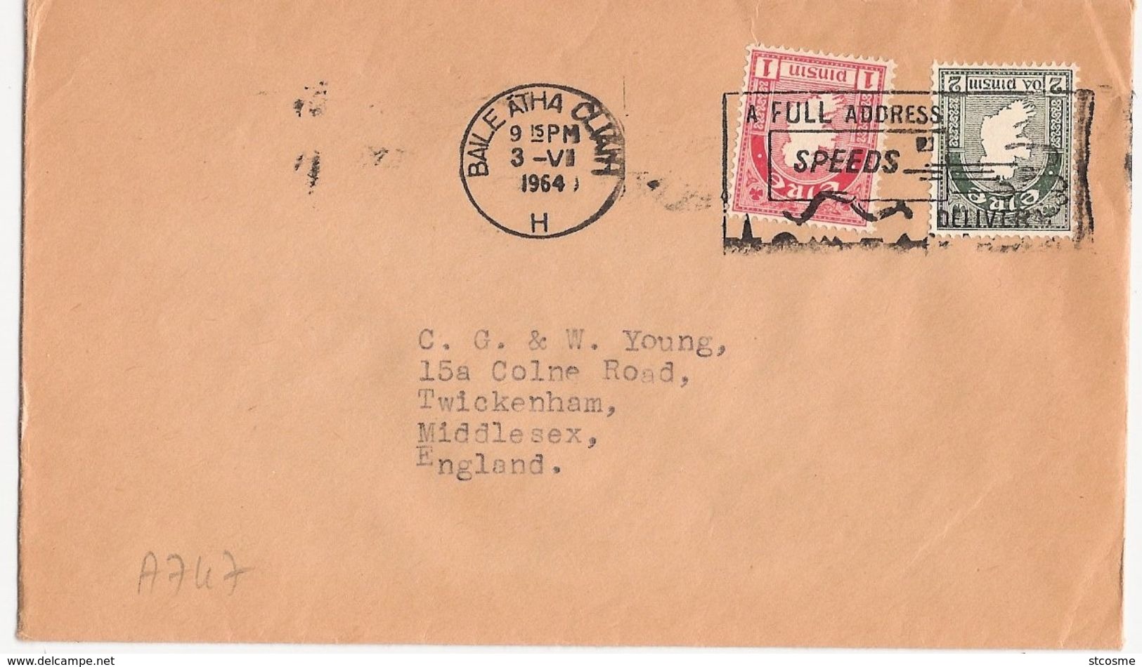 A747 - Lettre D'Irlande De 1964 - Oblitérée à Dublin Le 03/06/1964 - Covers & Documents