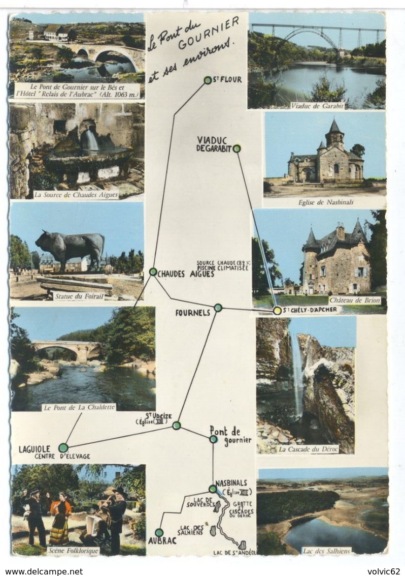 CPSM  Recoules D'aubrac Hotel Du Pont De Gournier  Multi-vues - Other & Unclassified