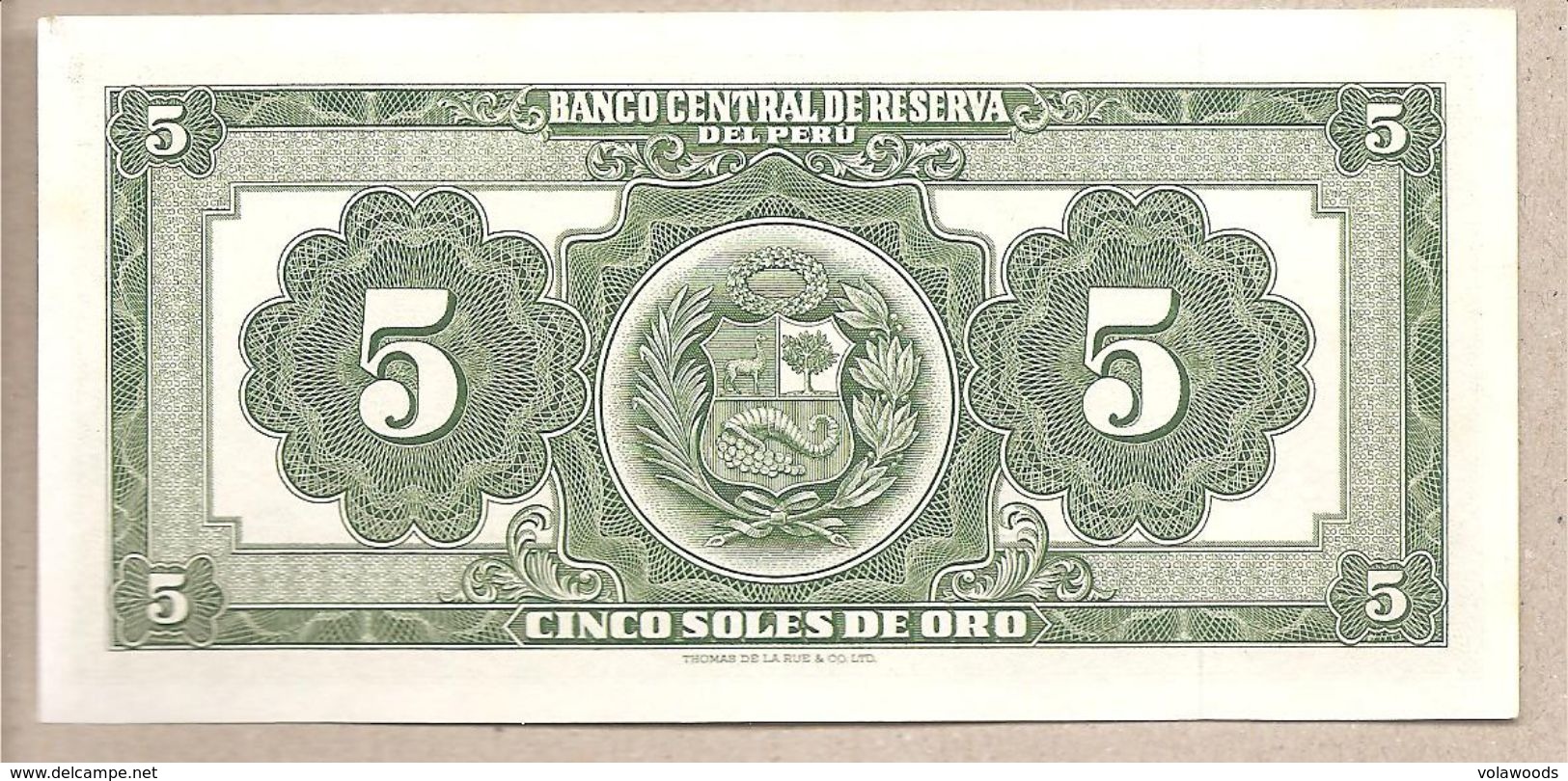 Perù - Banconota Non Circolata FdS Da 5 Soles De Oro P-83a.4 - 1966 - Perú