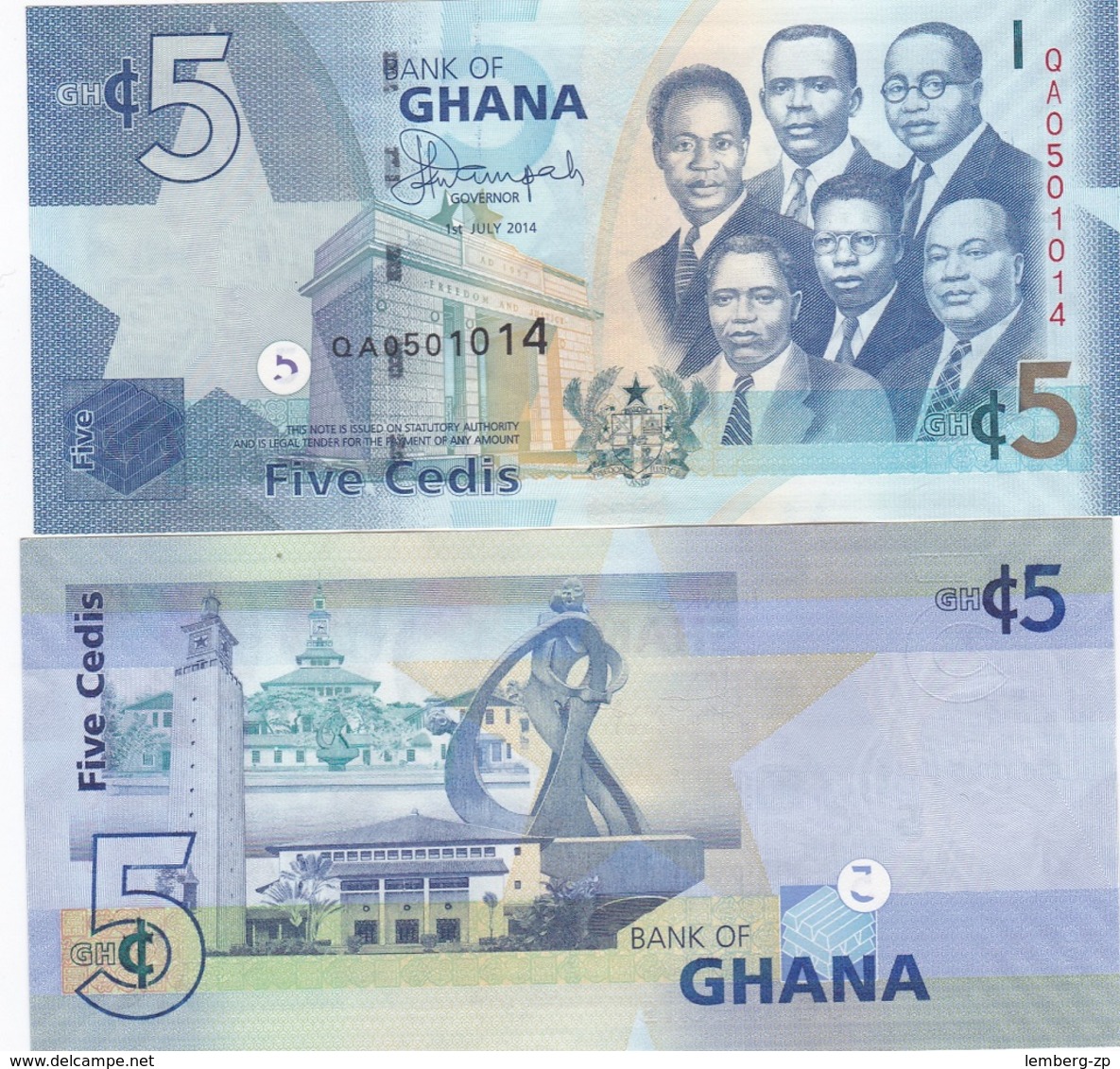 Ghana - 5 Cedis 2014 XF Lemberg-Zp - Ghana