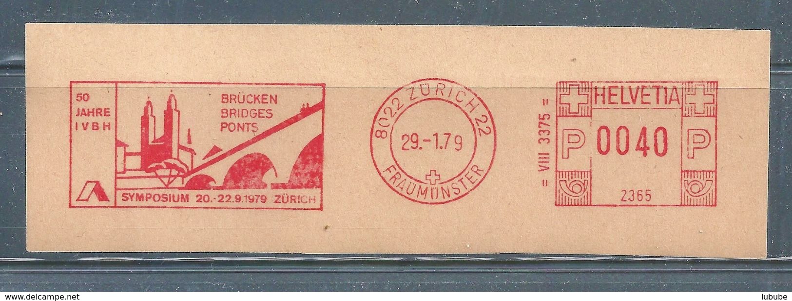 Freistempel  "50 Jahre IVBH - Brücken Symposium Zürich"              1979 - Oblitérés