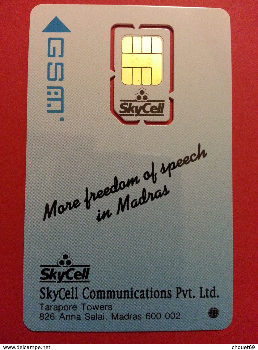 SIM GSM RARE INDIA TARAPORE TOWER MADRAS DEMO SKYCELL TOP MINT - Inde