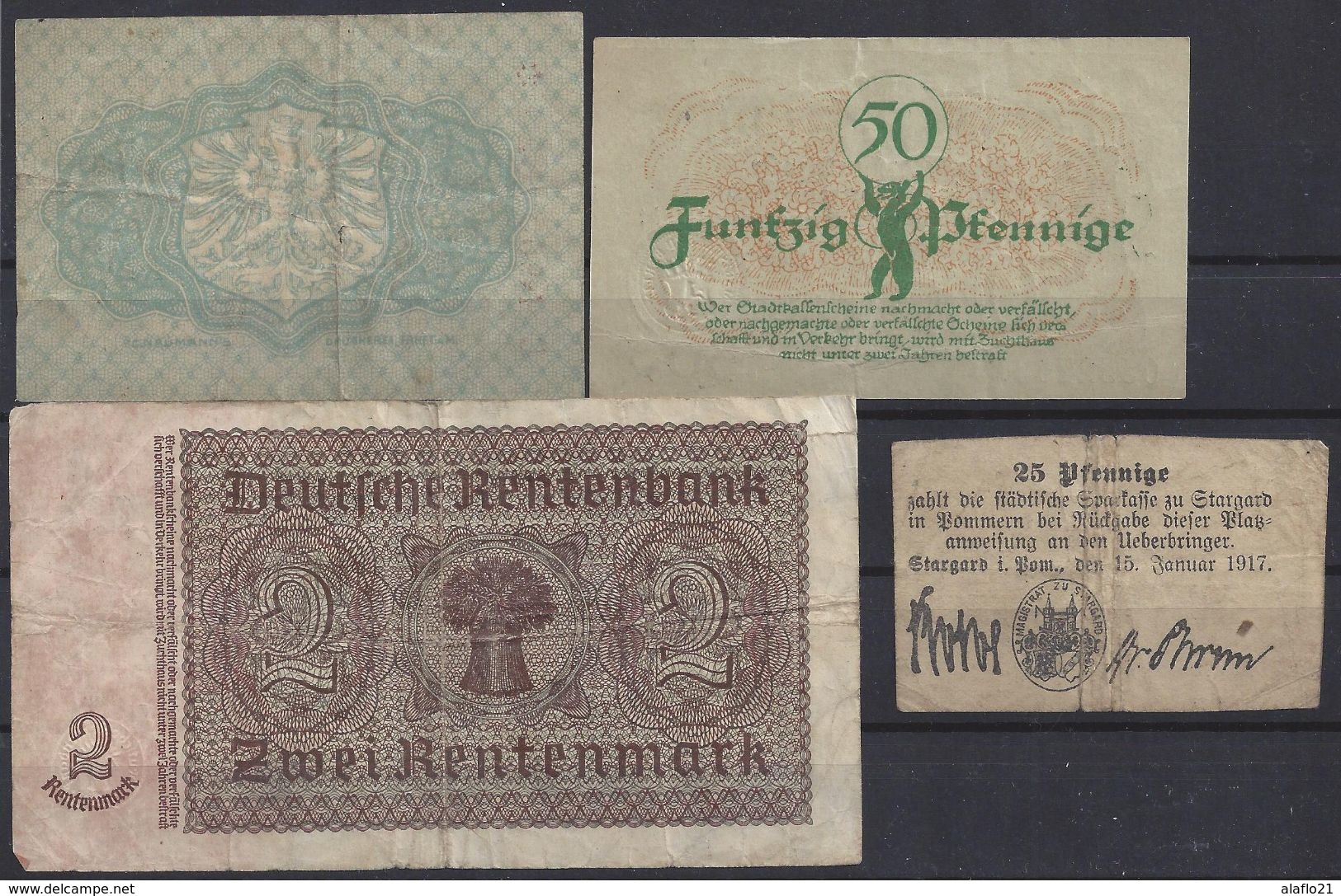 ALLEMAGNE - LOT De 4 BILLETS - Verzamelingen