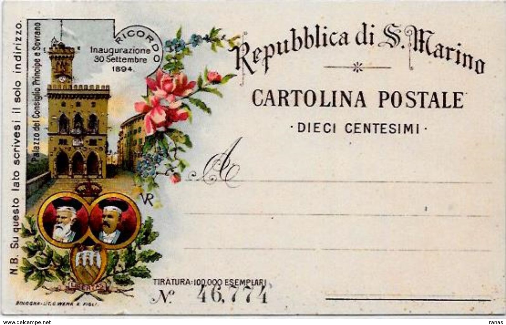 CPA Saint Marin San Marino Non Circulé Type Gruss 1894 - San Marino