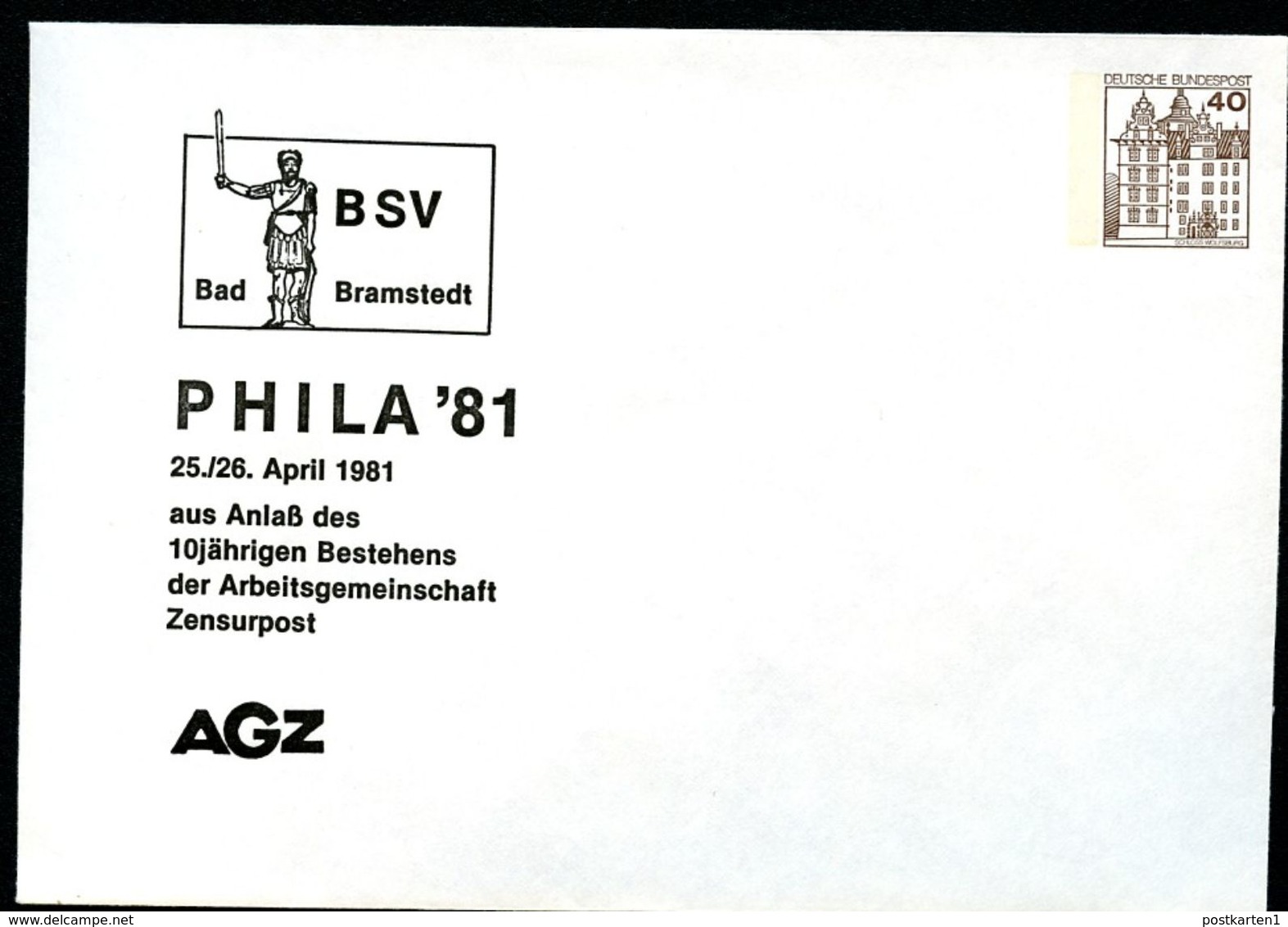 Bund PU111 D2/002 Privat-Umschlag ROLAND-DENKMAL BAD BRAMSTEDT 1981 - Enveloppes Privées - Neuves