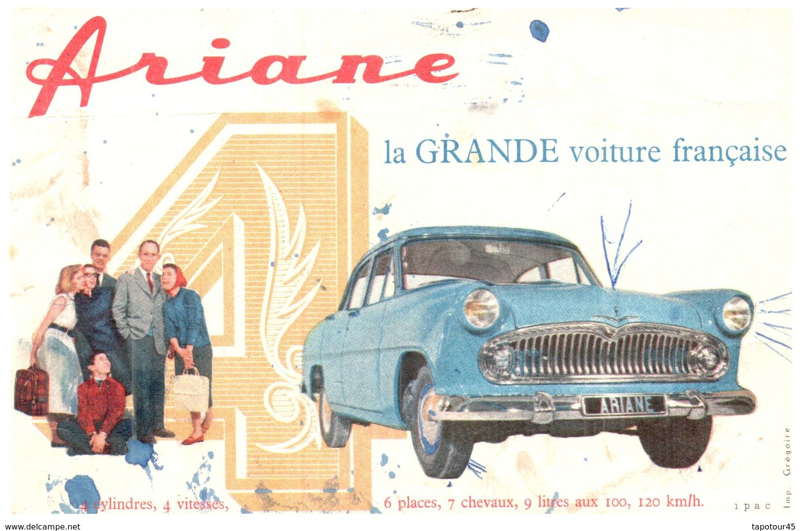 V  A/Buvard Ariane (Format 21 X 14) (N= 1) - Automobile