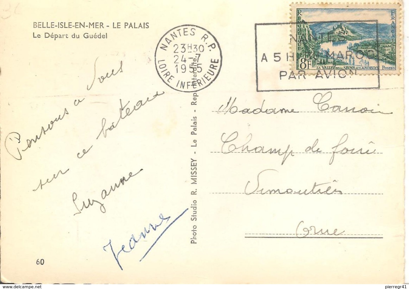 CPA-1955-FERRY- GUEDEL-LIAISION-BELLE ILE Le PALAIS-BE - Fähren