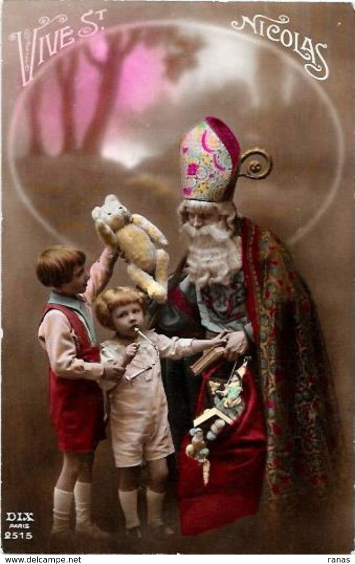 CPA Saint Nicolas Nicolaas Père Noël Non Circulé Ours En Peluche Teddy - Sinterklaas