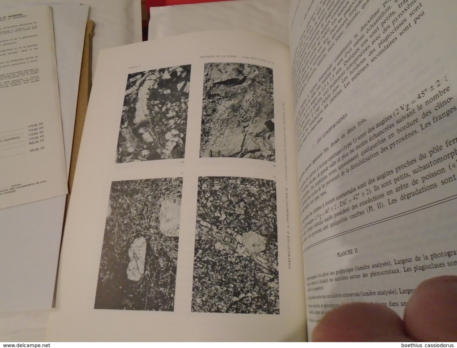 Géologie, Pétrographie, Geochimie : L'ENSEMBLE EFFUSIF ET HYPABYSSAL DES OPHIOLITES CORSES / SCIENCES DE LA TERRE 1978 - Sciences