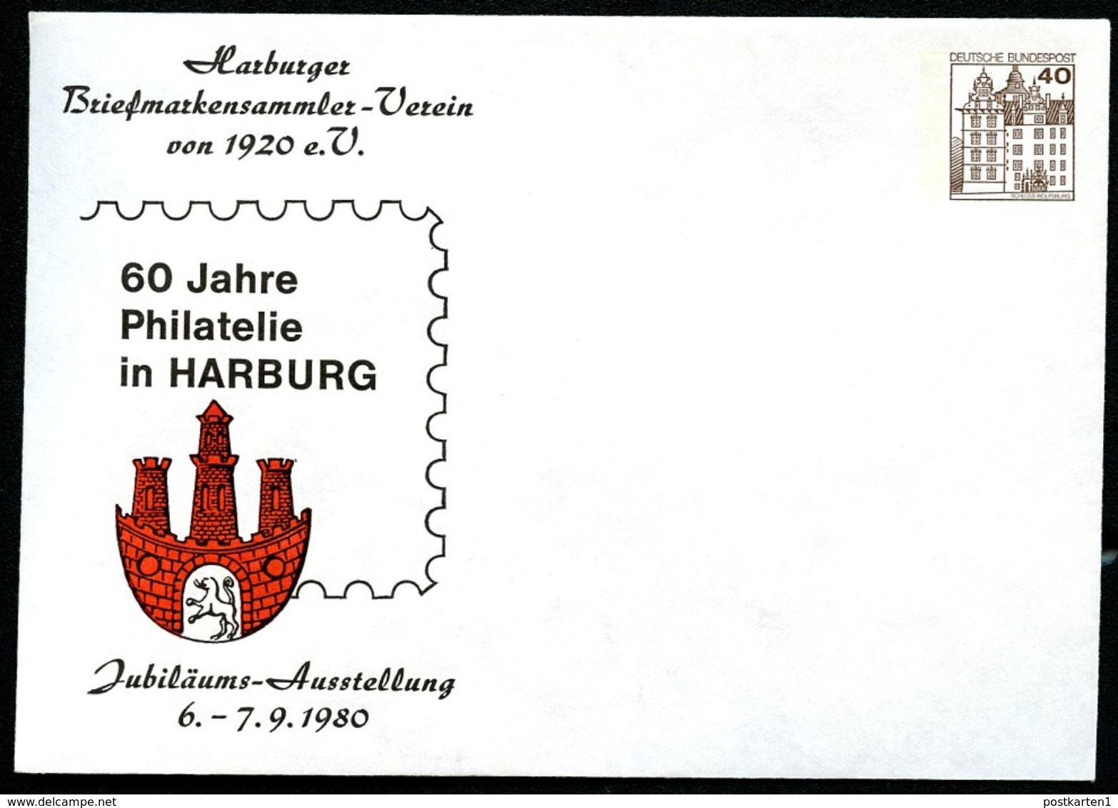 Bund PU111 D2/008 Privat-Umschlag WAPPEN HARBURG 1980 - Enveloppes Privées - Neuves