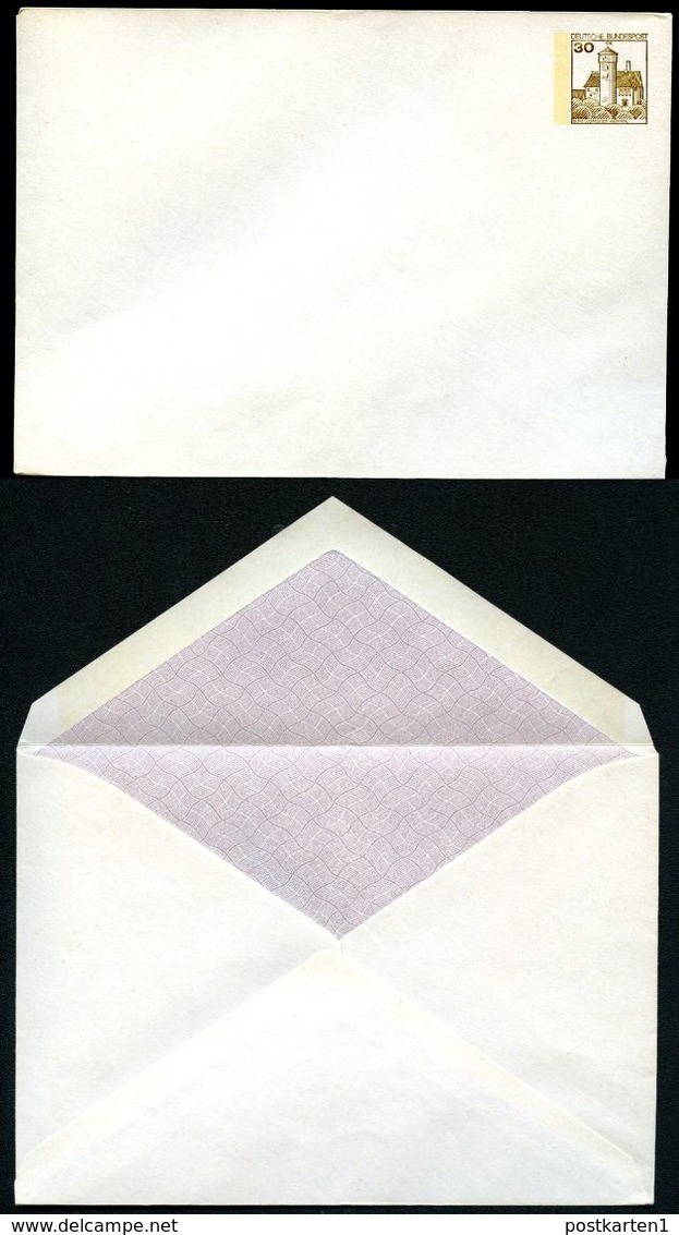 Bund PU108 A1/005a Privat-Umschlag HELLBLAUVIOLETTE WELLENFÖRMIGE RAUTEN ** 1977 - Enveloppes Privées - Neuves
