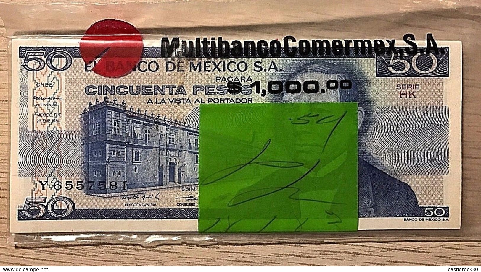 C) MEXICO BANK NOTE 1981 50 PESOS UNC SEAL BAG 20 PCS - Mexico