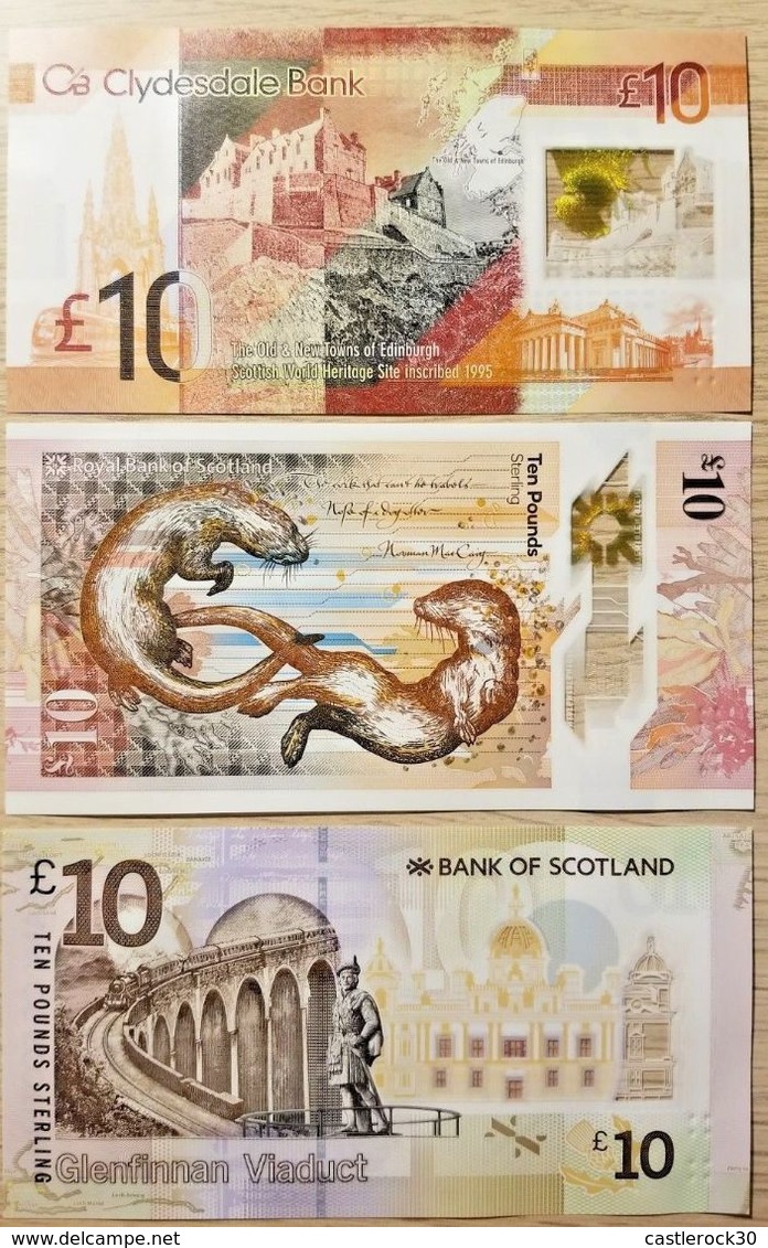 C) SCOTTISH BANK NOTES 3 PC UNC ND 2016 -2017 - Other & Unclassified