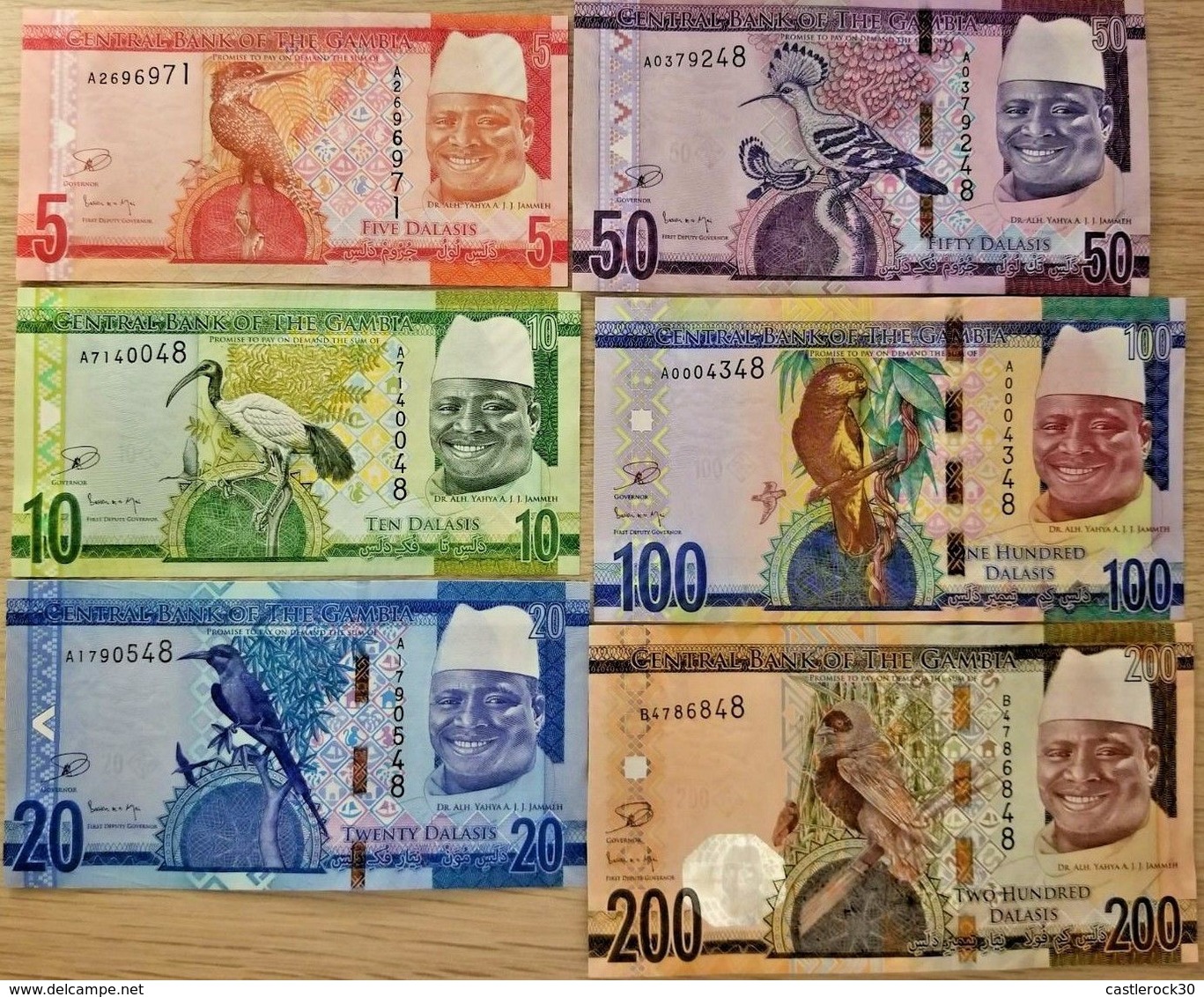 C) GAMBIA BANK NOTES 6 PC SET UNC ND 2015 - Gambia