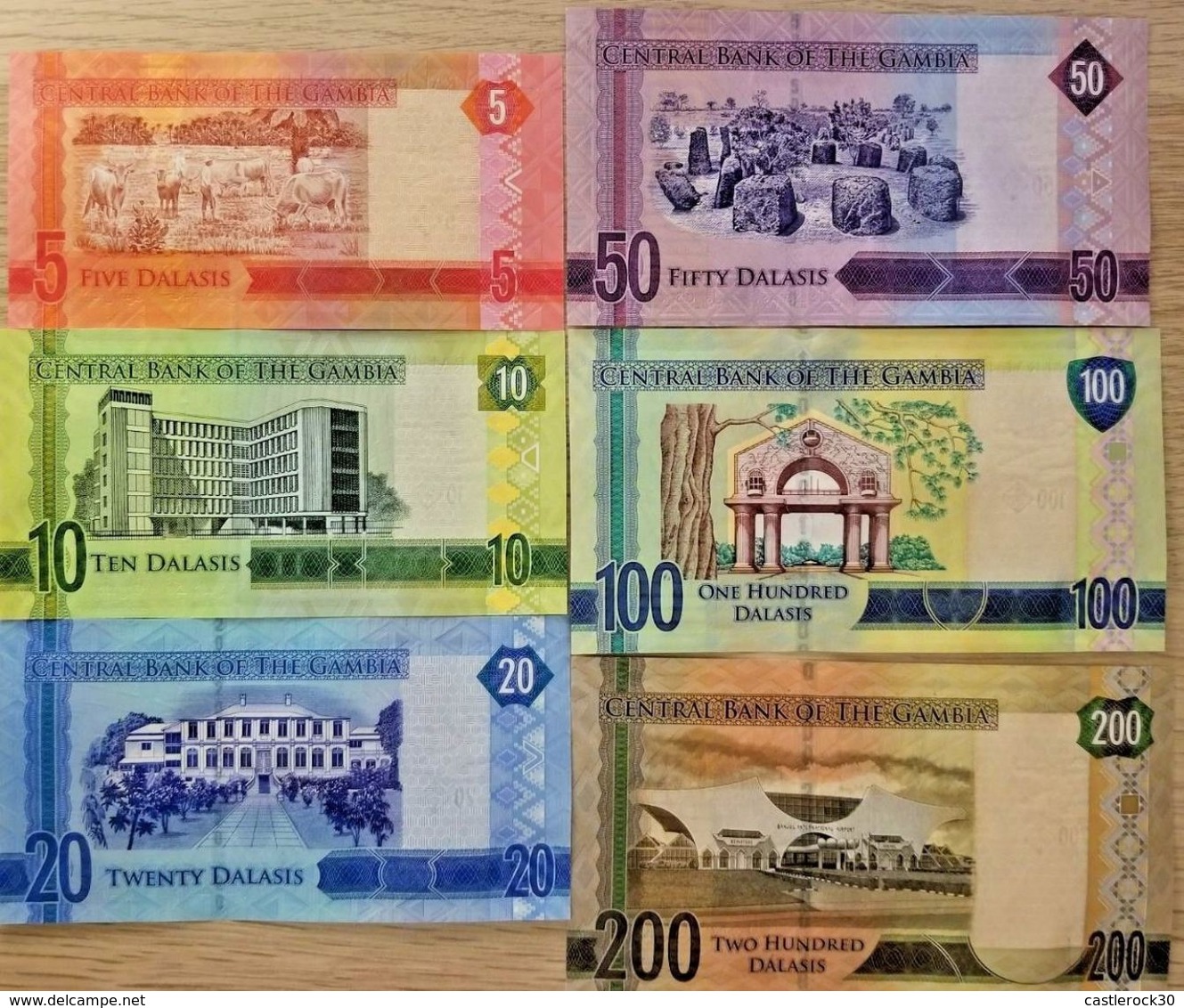 C) GAMBIA BANK NOTES 6 PC SET UNC ND 2015 - Gambia