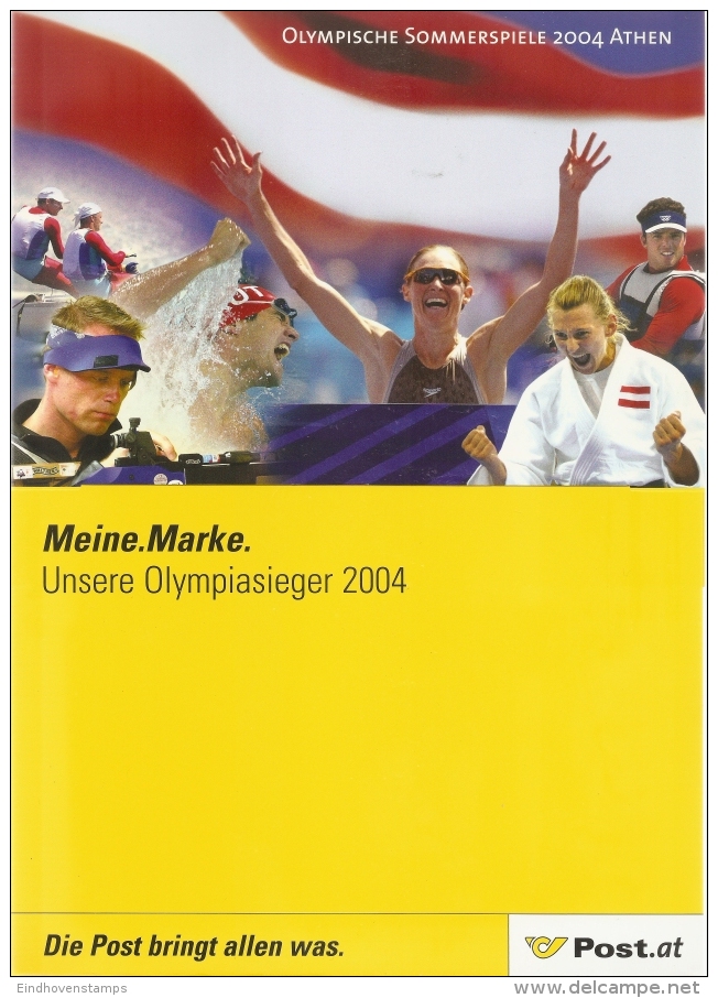 Austria 2004 Olympic Games Athens Leaflet Showing Austria Gold-medal Winners, 20 Stamps In One Sheet - Eté 2004: Athènes - Paralympic