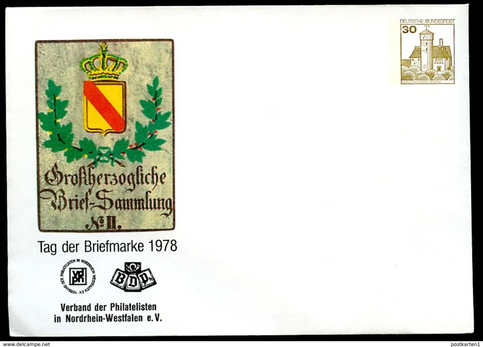 Bund PU108 C1/016a Privat-Umschlag TAG DER BRIEFMARKE LV NRW 1978 - Enveloppes Privées - Neuves