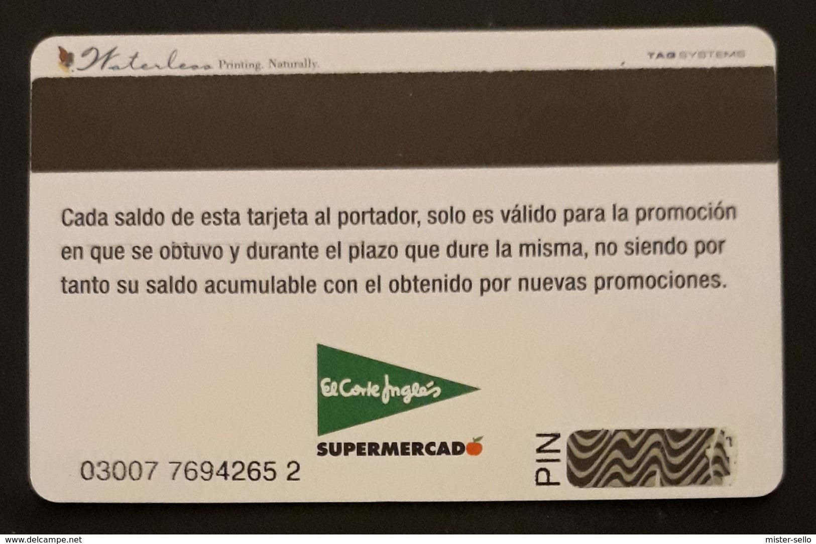 ESPAÑA TARJETA PROMOCIONAL SUPERMERCADO EL CORTE INGLÉS. - Otros & Sin Clasificación