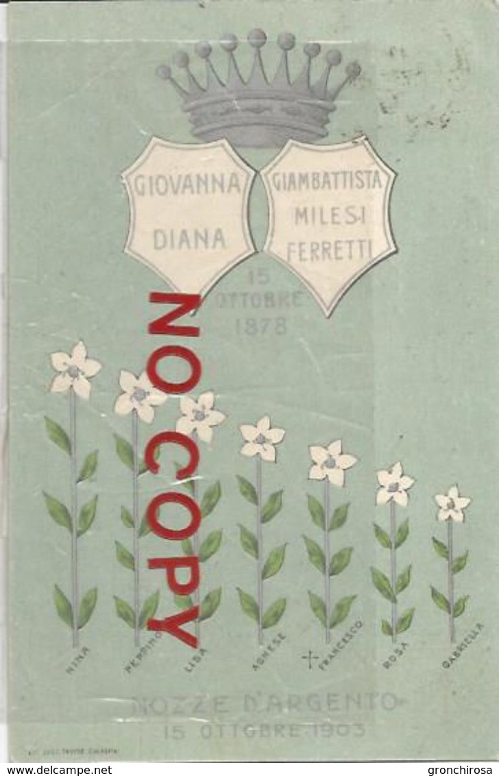 Appignano, Macerata, 15.10.1903, Nozze D'Argento Dei Conti Giovanna Diana E Giambattista Milesi Ferretti. - Nozze