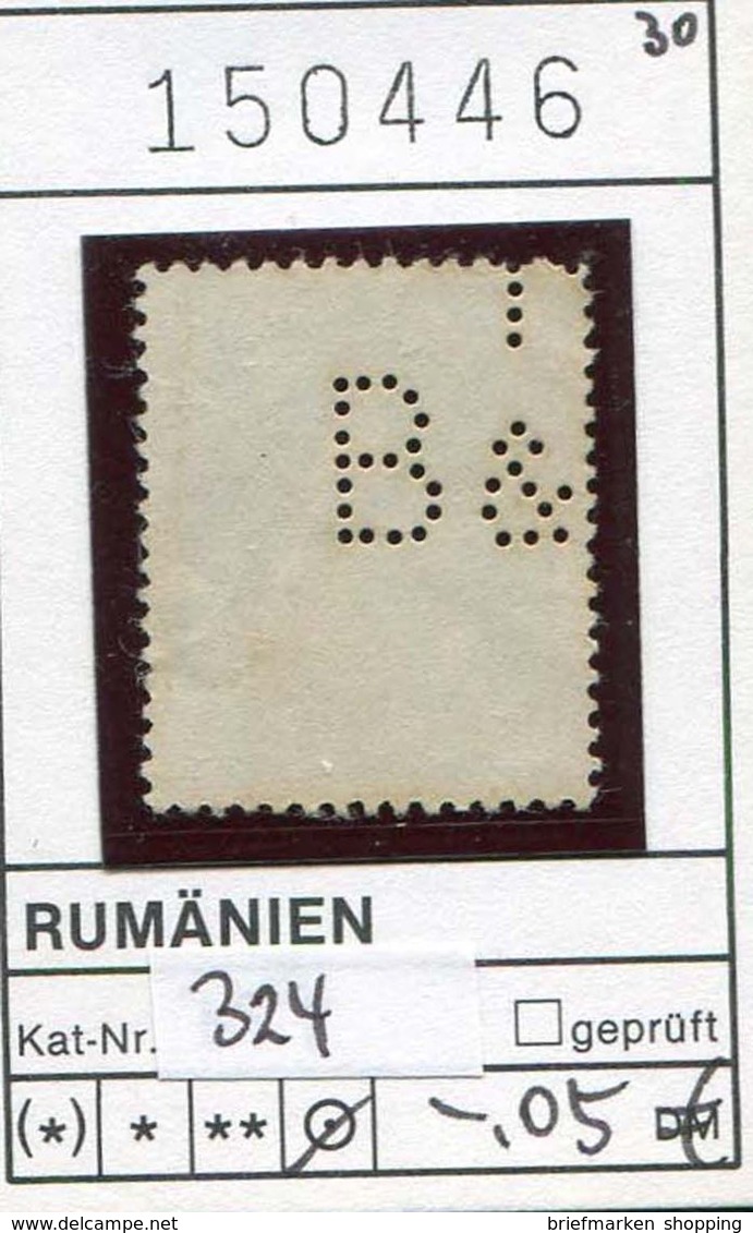 Rumänien - Roumenie - Rumania - Romania - Michel 324 - 7 Perfins - Oo Oblit. Used Gebruikt (4 Mängel/defects/defaut) - Varietà & Curiosità