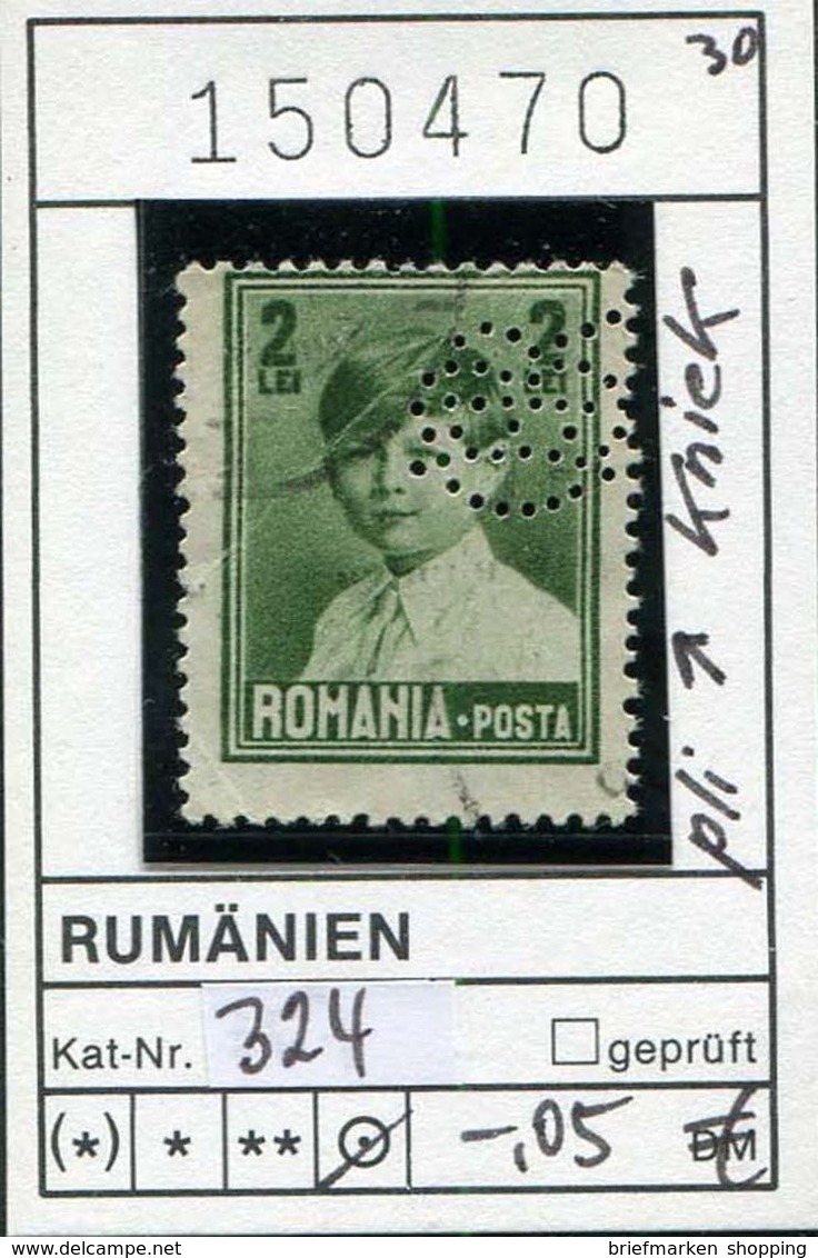 Rumänien - Roumenie - Rumania - Romania - Michel 324 - 7 perfins - oo oblit. used gebruikt (4 Mängel/defects/defaut)