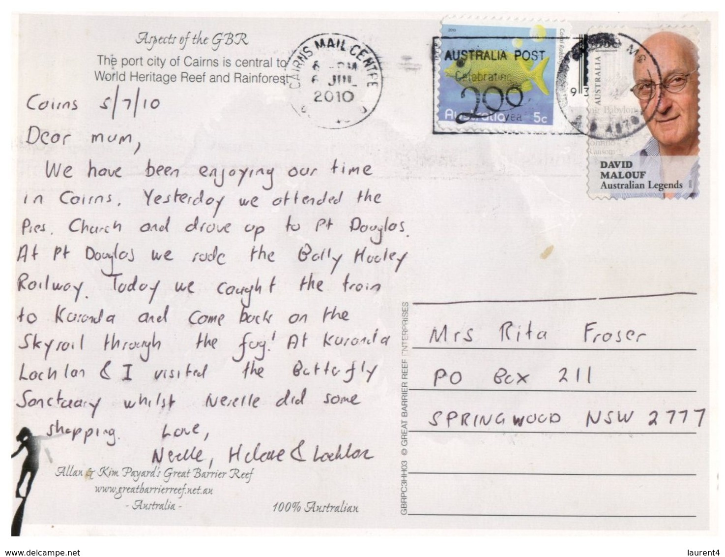 (765) Australia - QLD - Cairns (with Stamp At Back) With Train - Cairns