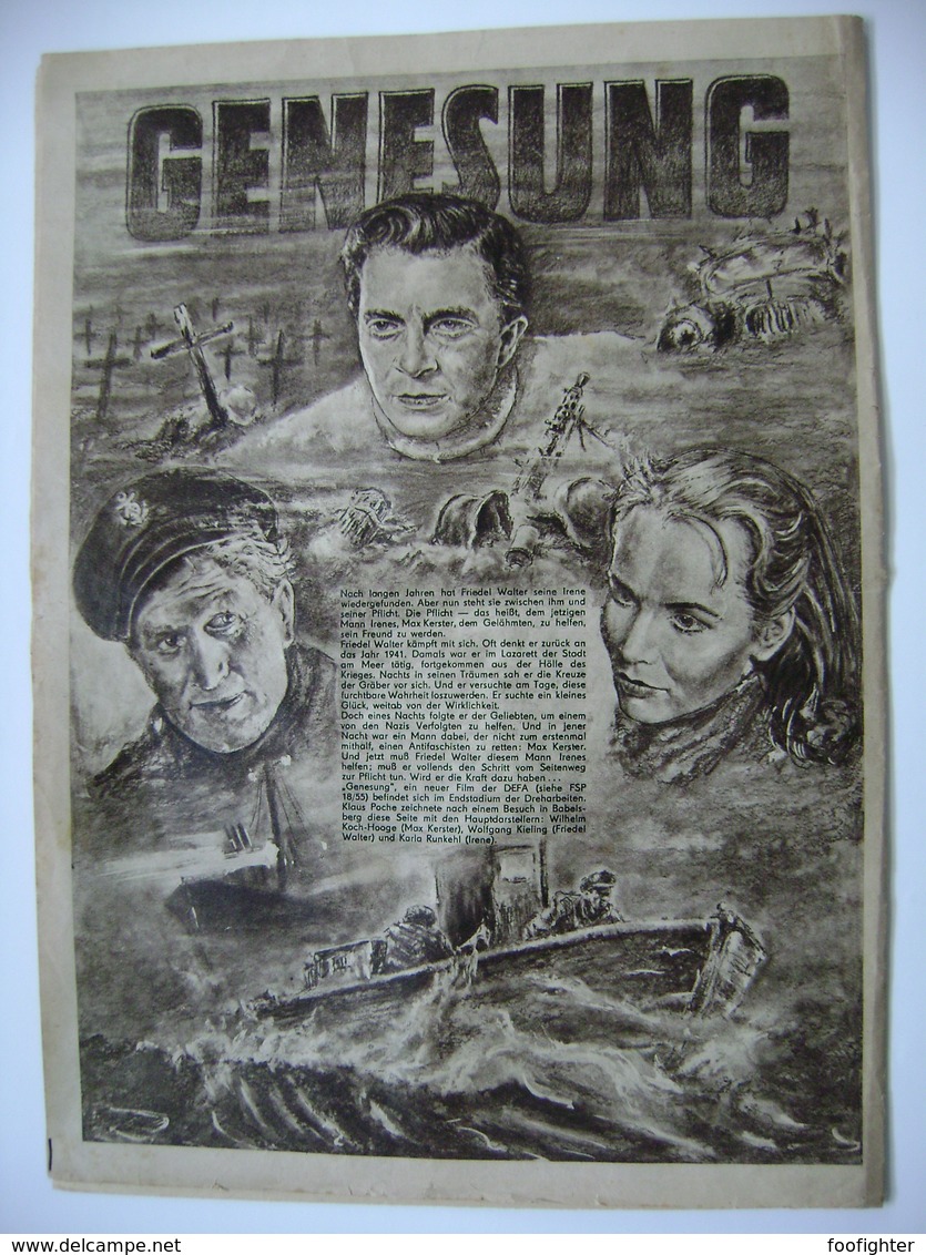 DER FILMSPIEGEL 23/1955 - FILMZEITSCHRIFT DDR - Artikel U. Foto Karla Runkehl, Gérard Philipe, René Clair Usw. - Cine