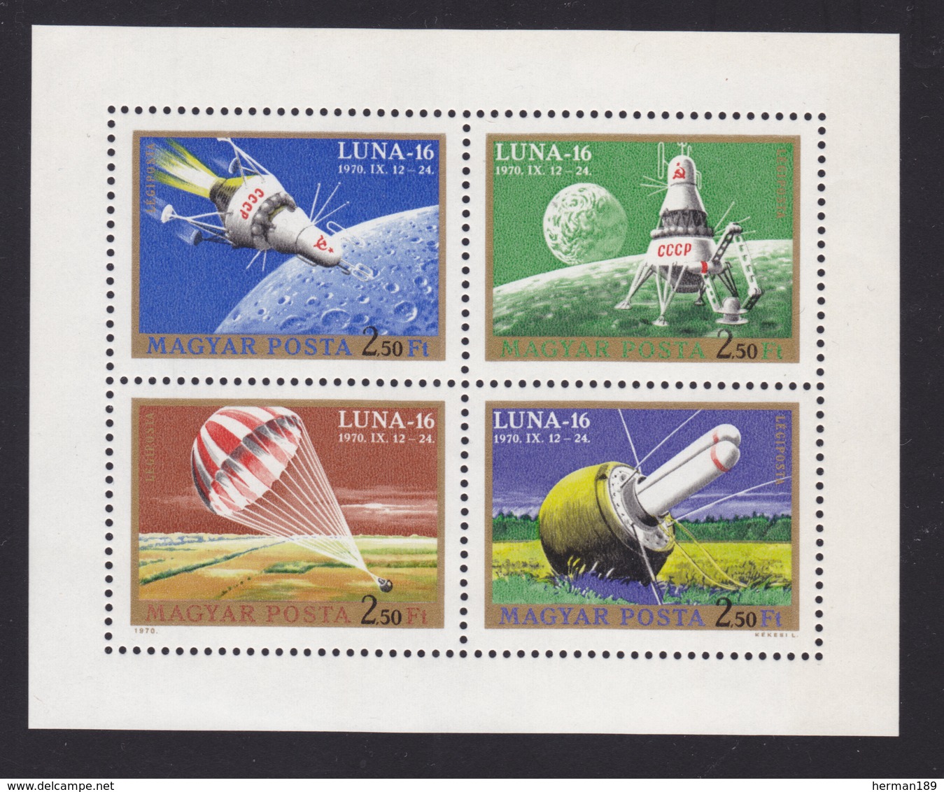 HONGRIE AERIENS N°  337 à 340 ** MNH Neufs Sans Charnière, TB  (CLR173) Cosmos, Luna 16 - Neufs