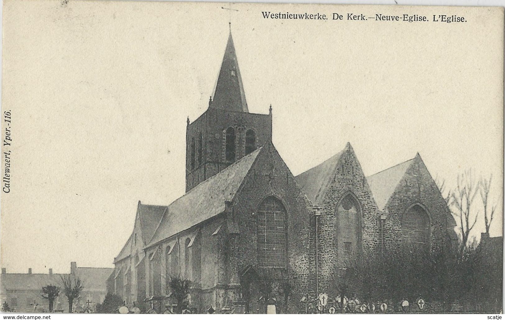 Westnieuwkerke.  De Kerk   -   1907 Naar   Gand - Staden