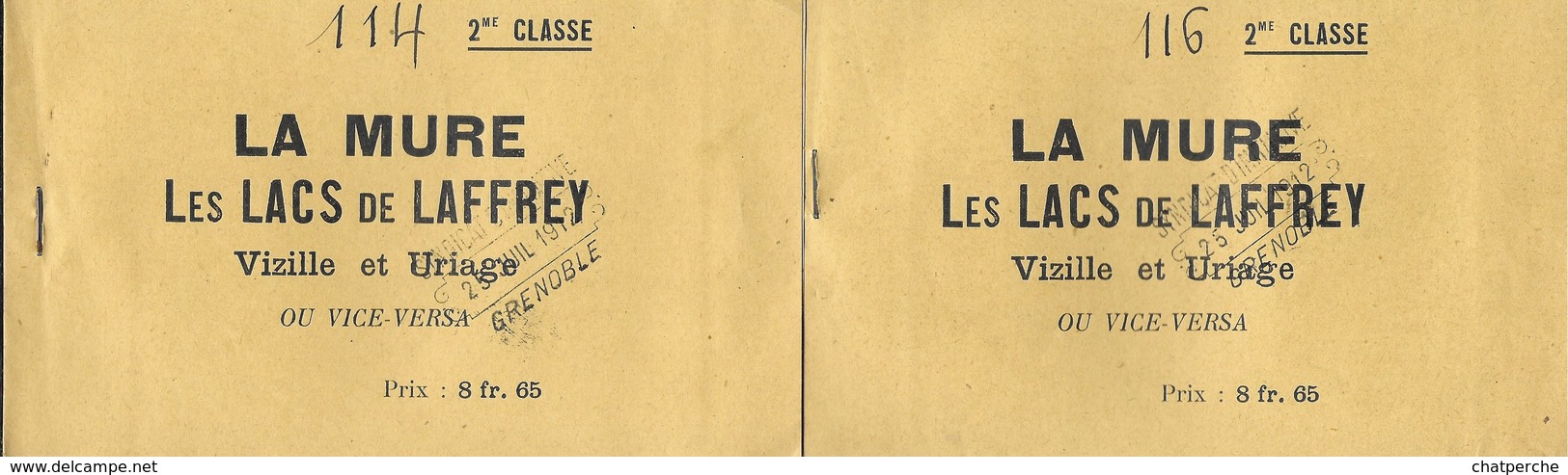 LOT 4 BILLETS TRANSPORT LA MURE LES LACS DE LAFFREY VIZILLE ET URIAGE PLM  JUILLET 1912 - Europe