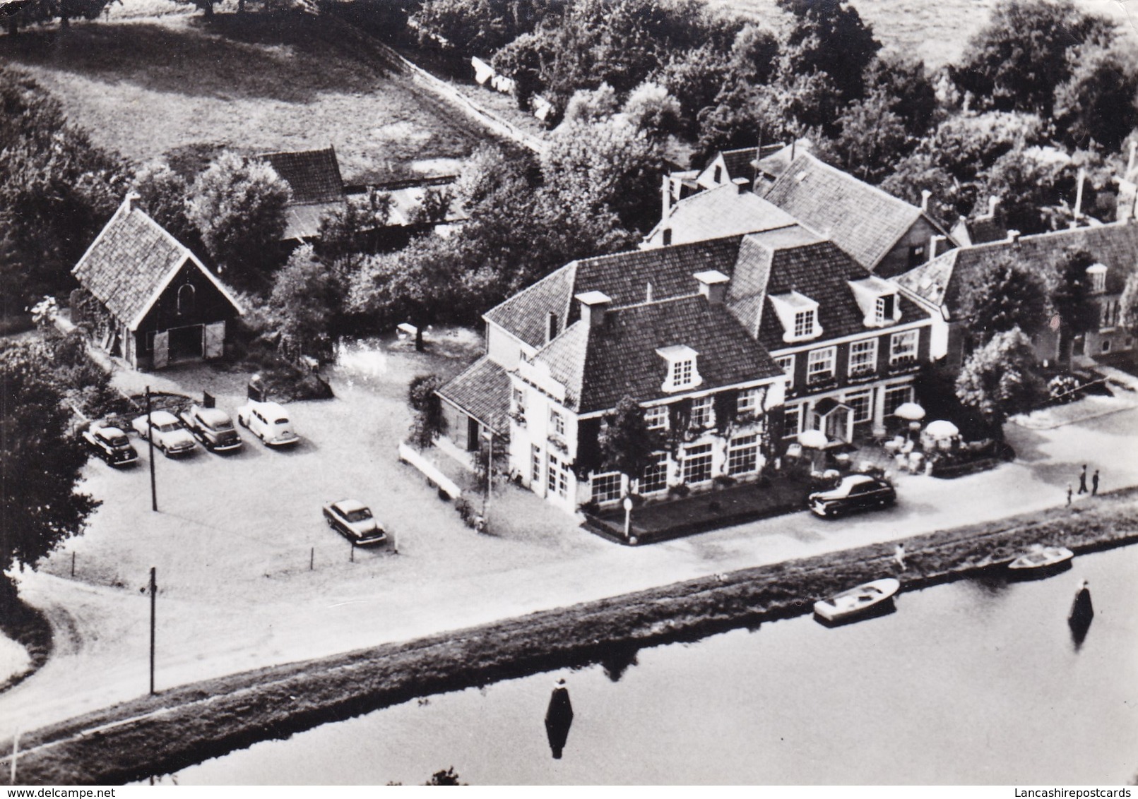 Postcard  Hotel Restaurant De Nederlanden Vreeland Aerial View Real Foto My Ref  B22360 - Vreeland