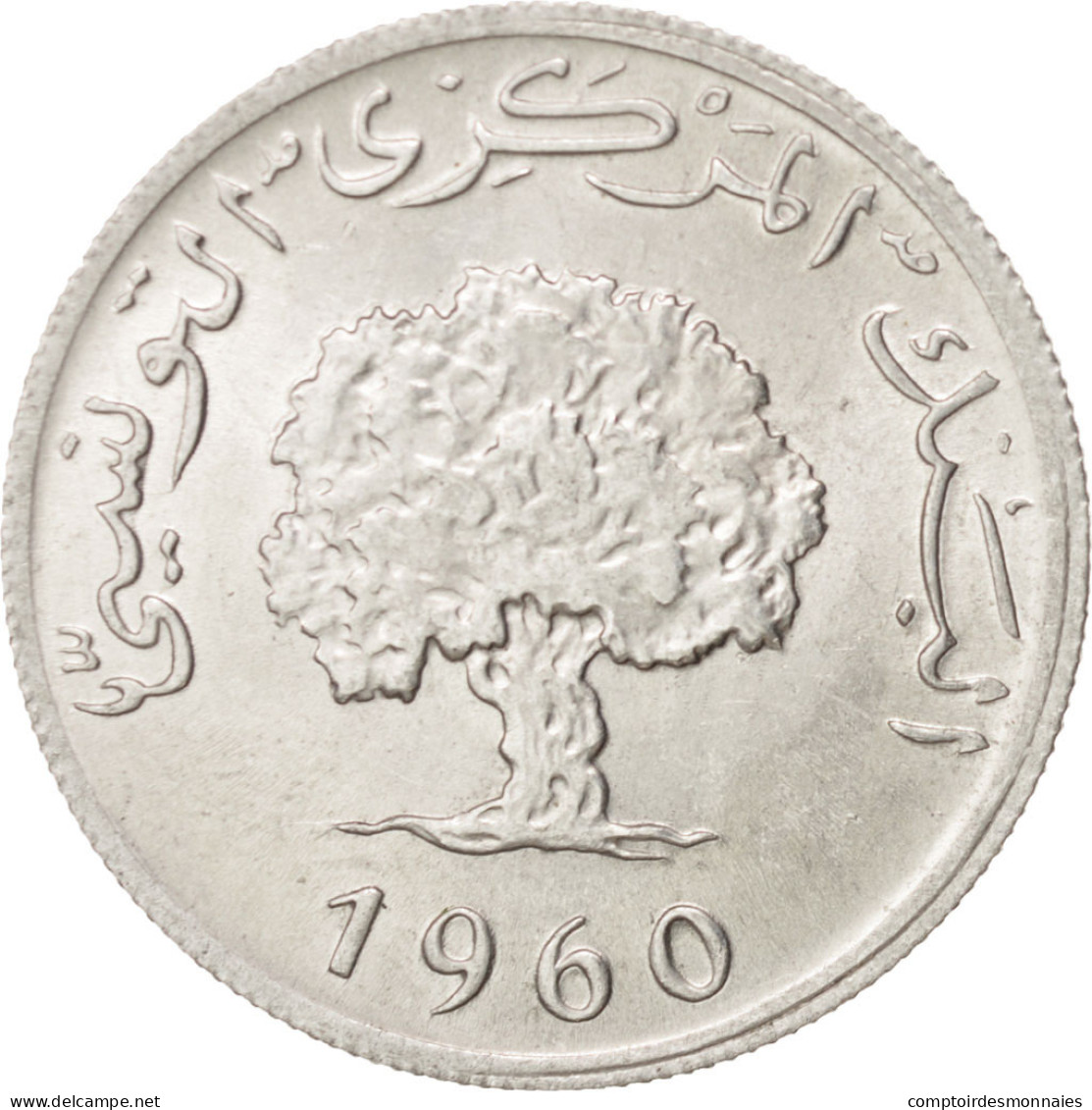 Monnaie, Tunisie, 5 Millim, 1960, SPL, Aluminium, KM:282 - Tunisie