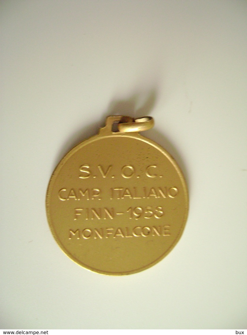 1958 MONFALCONE  CAMP. ITALIANO FINN SVOC    CANOA REMI REGATA  VELA SPORT MEDAGLIA MEDAL - Remo