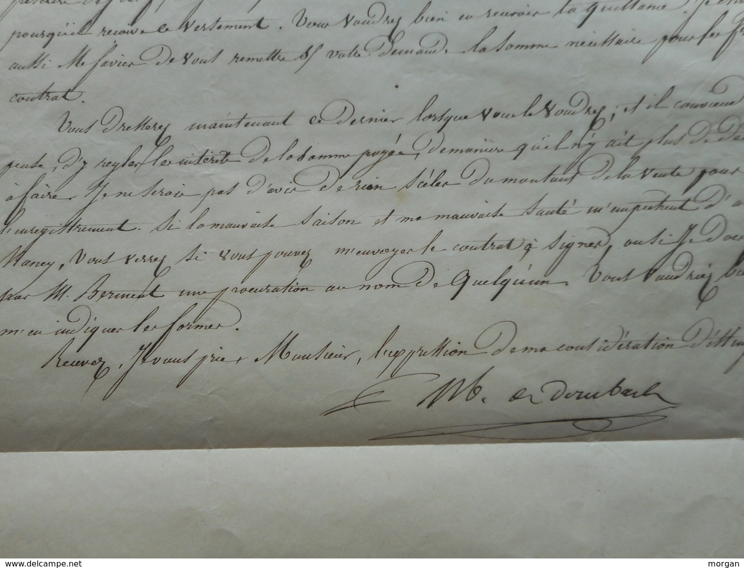 1841, CACHET A DATE SUR LETTRE DE MATHIEU DE DOMBASLE, 1841, CHARMES A NANCY,  LORRAINE, ROVILLE